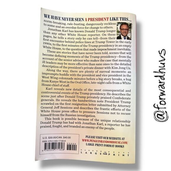 Front Row at the Trump Show by Jonathan Karl – Large Print Paperback Edition, 20 - Picture 2 of 8